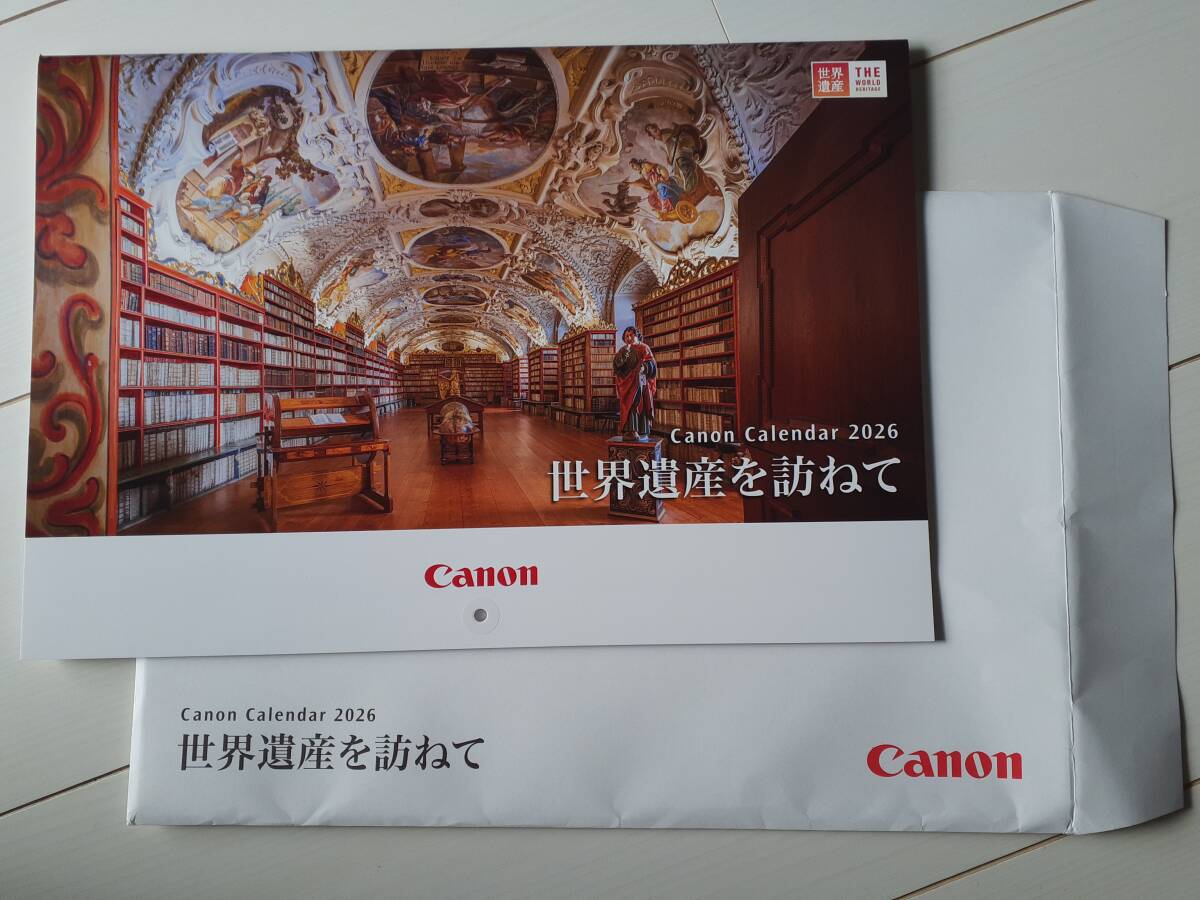 CANON 2026年 壁掛け カレンダー 未使用!! 世界遺産を訪ねて キャノン