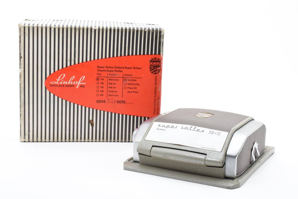 【良品】LINHOF リンホフ Super Rollex 56ｘ72 ロールフィルムホルダー フィルムバック【元箱付き】#2688716