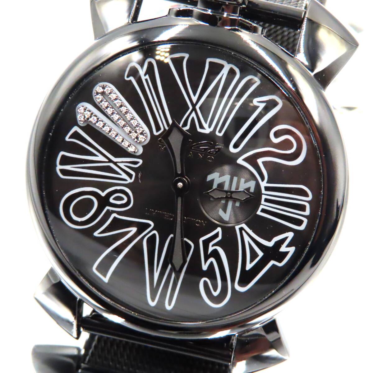 ■【稼働品】 GaGaMILANO LIMITED EDITION 5086.NJ.02D QZ 46 ガガミラノ マヌアーレ 腕時計 ネイマールモデル リミテッドエディション