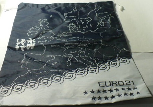 水曜どうでしょうEURO21Ｔシャツに付属の巾着(ナップサック?)のみ　ネイビー×白　Ｔシャツ無し