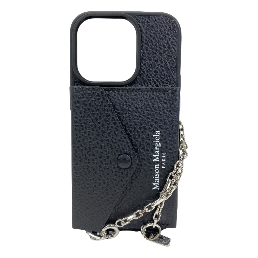 新品 メゾンマルジェラ チェーンストラップ アイフォンケース iPhone14Pro ブラック SA1VZ0023 P6421 Maison Margiela