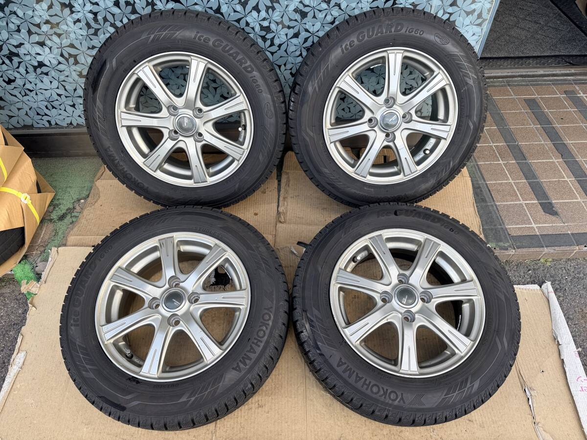 MiLLOUS 14インチ 5.5J +40 PCD100 4穴/ヨコハマ アイスガード iG60 165/70R14 2023年製 4本セット #660-1