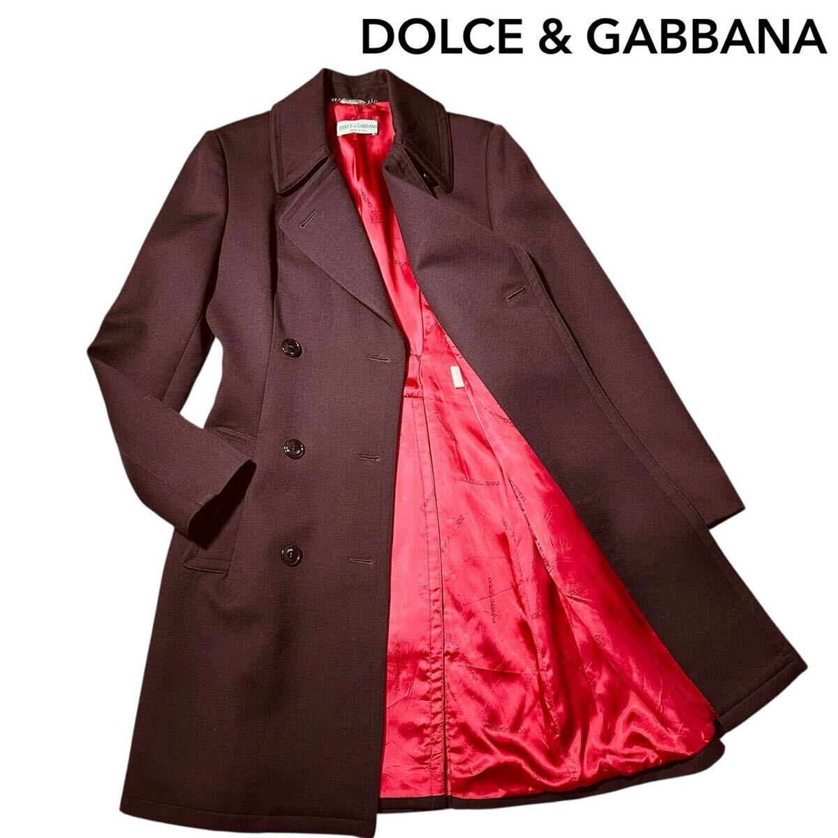 【本物保証】新品同様◆ DOLCE & GABBANA ドルチェ アンド ガッバーナ◆ダブル ロングコート アウター サイズ L