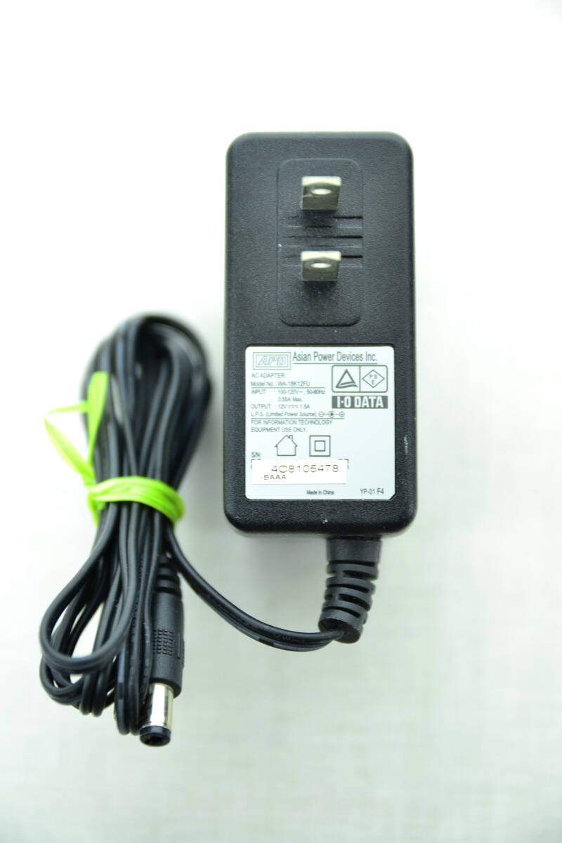 I.O.DATA APD ACアダプター　WA-18K12FU 出力 12V 1.5A 中古品