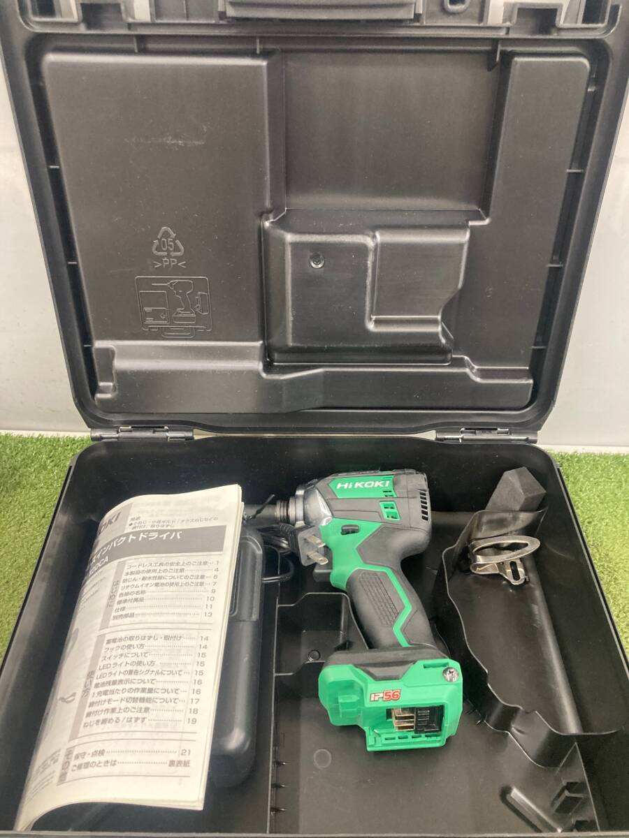 【中古品】★HiKOKI　10.8vコードレスインパクトドライバ アグレッシブグリーン(4.0Ahバッテリx2/充電器/ケース) WH12DCA　IT729NJKOC0F