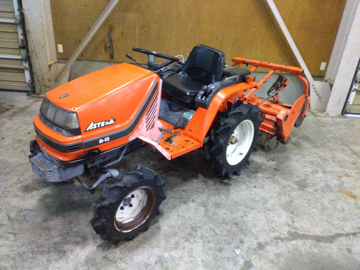 宮城 クボタ トラクター A-13 453時間 13馬力 モンロー 自動水平 4WD ディーゼル 耕耘幅 1100mm 尾輪 店頭販売 農機具市場 岩沼