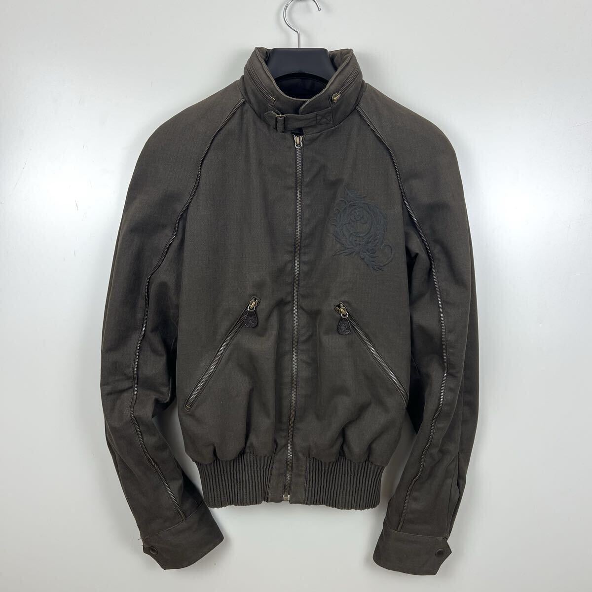 Alexander McQueen 00s 2006 y2k archive zip blouson jacket 44 アレキサンダーマックイーン パイピング 刺繍Q ジャケット 短丈 本人期 