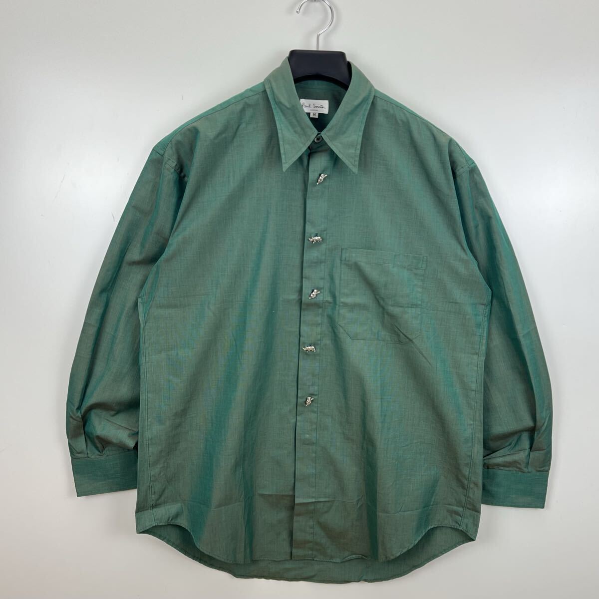 PAUL SMITH 00s y2k archive animal ping L/S shirts M ポールスミス 動物ピン 玉虫 アーカイブ 長袖ボタンシャツ 平成 オールド