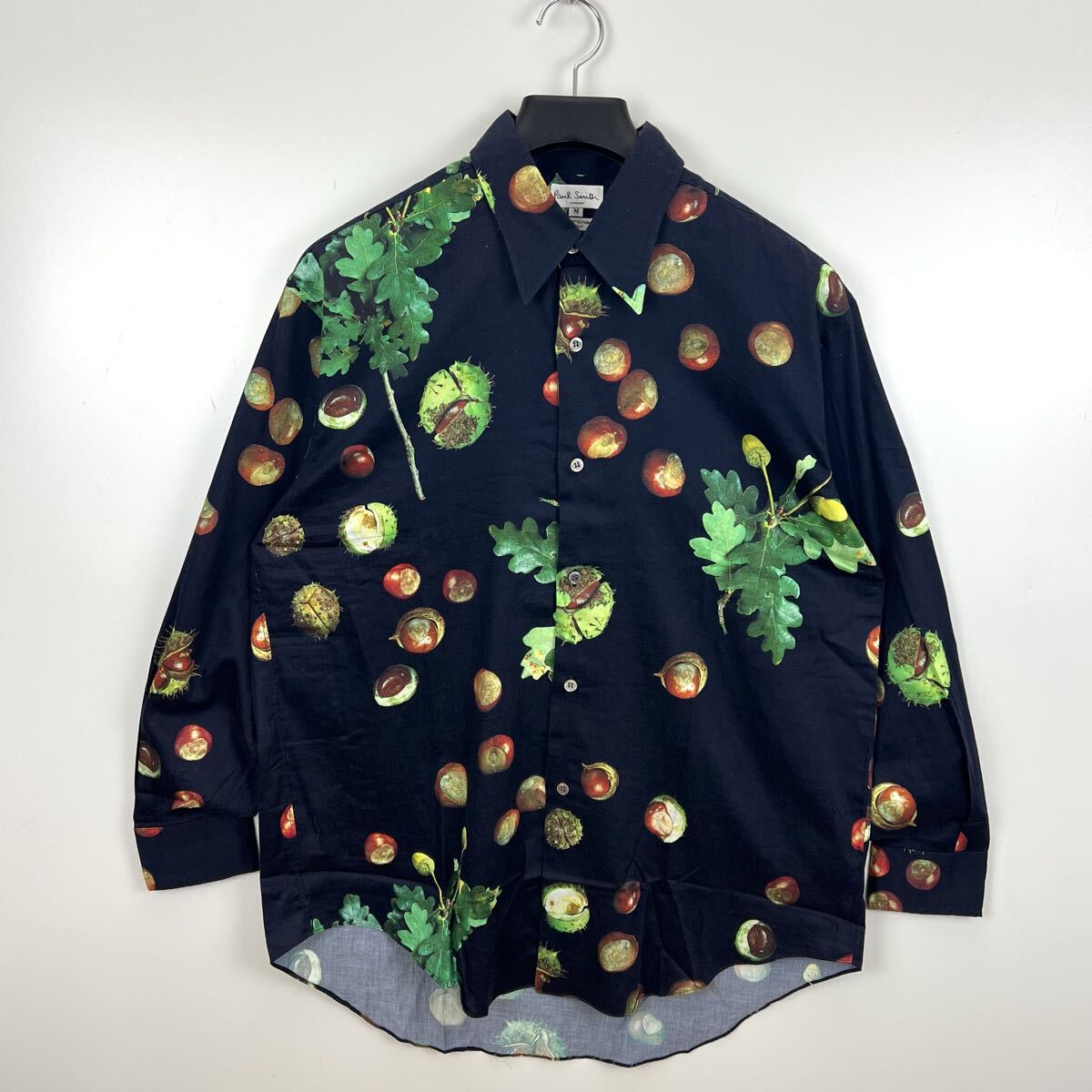 PAUL SMITH 00s y2k archive BOTANICAL print L/S shirts M ポールスミス ボタニカル柄 木の実 総柄 長袖 ボタンシャツ 平成 オールド