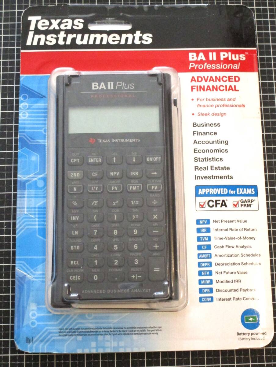 【未開封・未使用】金融電卓 Texas Instruments テキサス・インスツルメンツ BA II Plus Professional