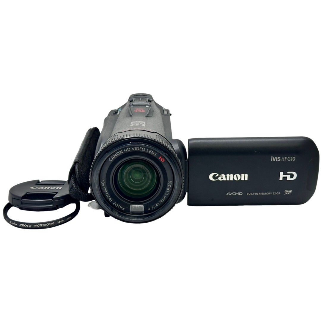 【返品保証】 キャノン Canon iVIS HF G10 ブラック バッテリー付き ビデオカメラ Z182