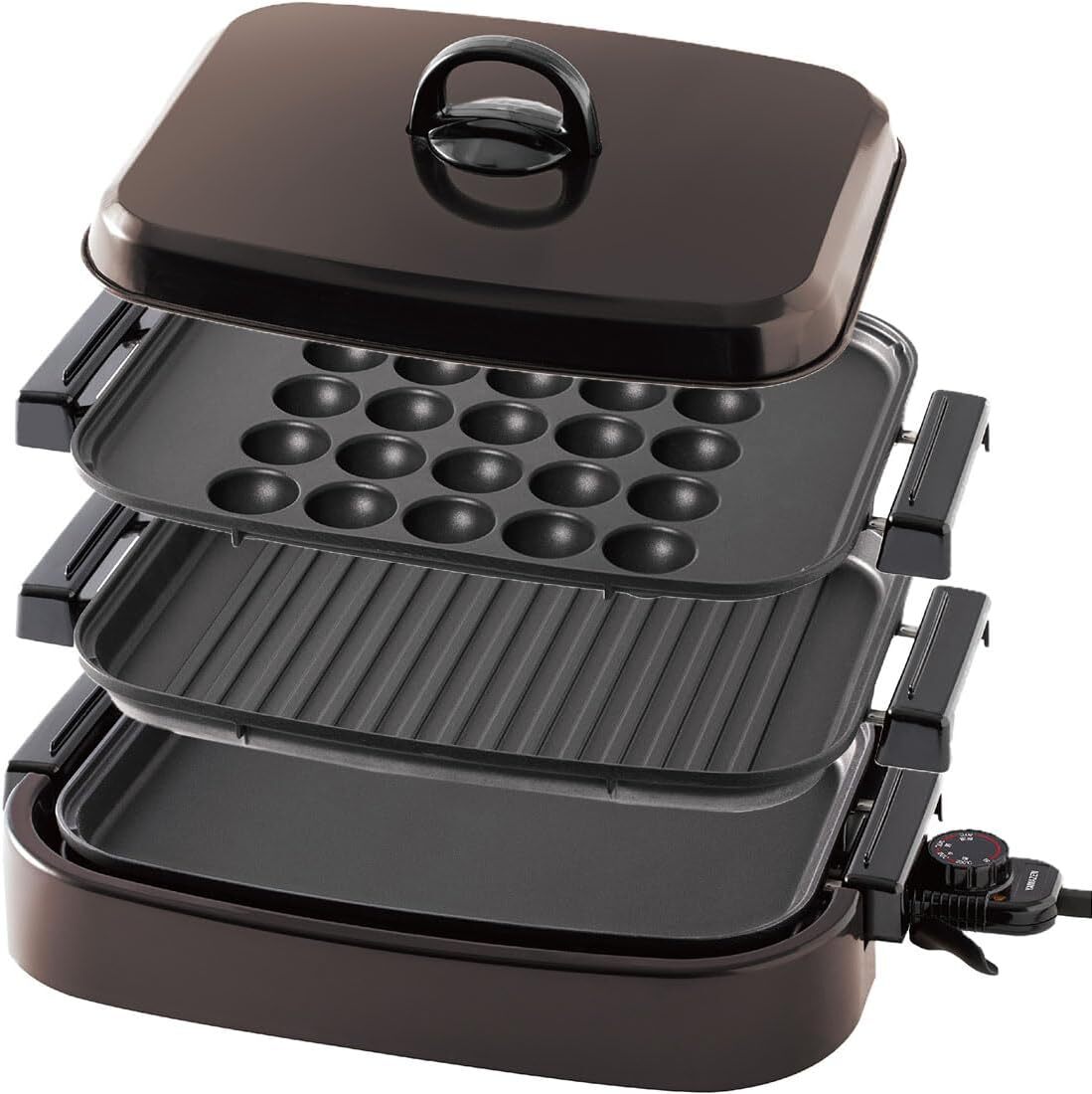 山善 ホットプレート 3WAY 平面プレート 波形プレート たこ焼きプレートブラック YHG-T131(T) 新品未開封