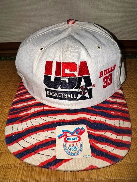 90s 未使用 デッドストック アメリカ製 USA製 NBA ドリームチーム オリンピック アメリカ代表 キャップ 帽子 ブルズ ピッペン バスケット