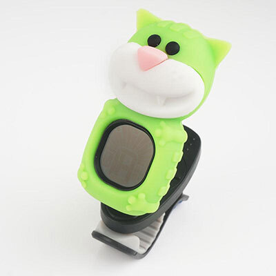 とってもカワイイ　クリップチューナー　SWIFF　Cartoon Tuner CAT　B72 CAT GREEN