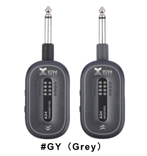 Xvive　ギター用　ワイヤレスシステム　XV-A24　＃GY　パッシブ　アクティブ　両方使用可能　グレイ