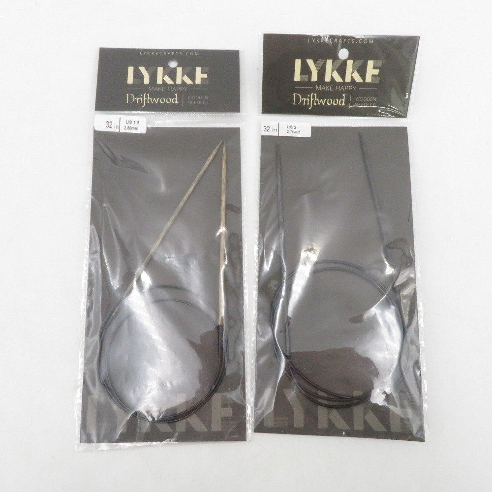 裁縫道具 LYKKE リッケ Driftwood 80cm 2.5mm/2.75mm 2本セット 固定輪針 マジックループ