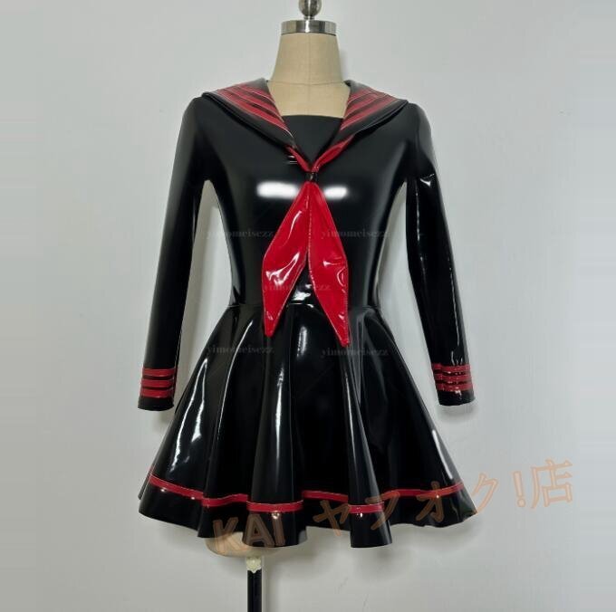 ☆新品黒5XL超光沢 可愛いセーラー風ワンピースト コスプレ JK制服 キャンギャル ハロウィン仮装 変装 撮影会 イベント コスチューム