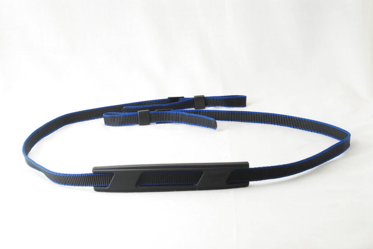 ☆MINOLTA ミノルタ カメラ ストラップ 黒色(ブラック)×紺色(青/ブルー) Camera Strap CLE ネック ショルダー キャリング 純正 紐☆