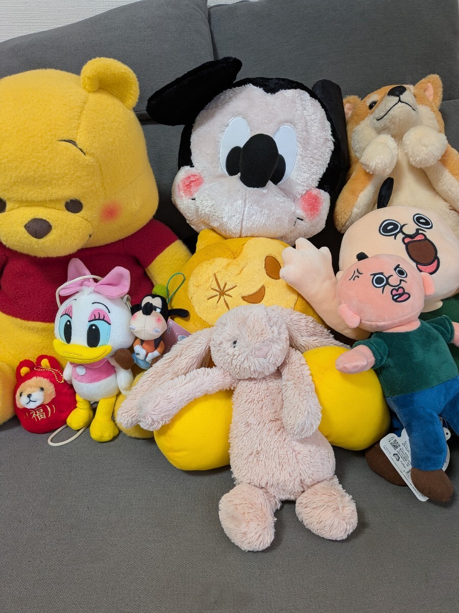送料無料 ぬいぐるみ まとめ ディズニー他 １０点セット くまのプーさん Disney ミッキー ウィッシュ デイジー パンパンくん BIGサイズ