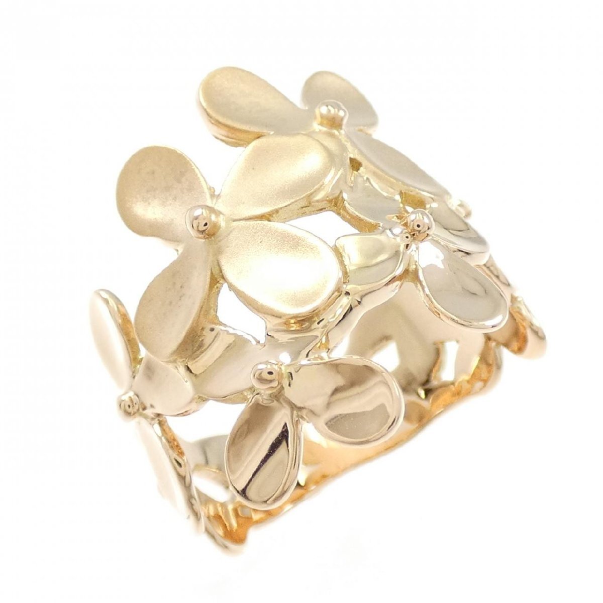 K18PG フラワー リング