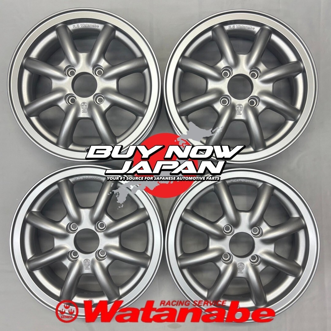 【在庫ありの場合即納】4本セット RS Watanabe F8F TYPE 14×5J +45 4H-100 シルバーメタリック 軽自動車などに / 14インチ