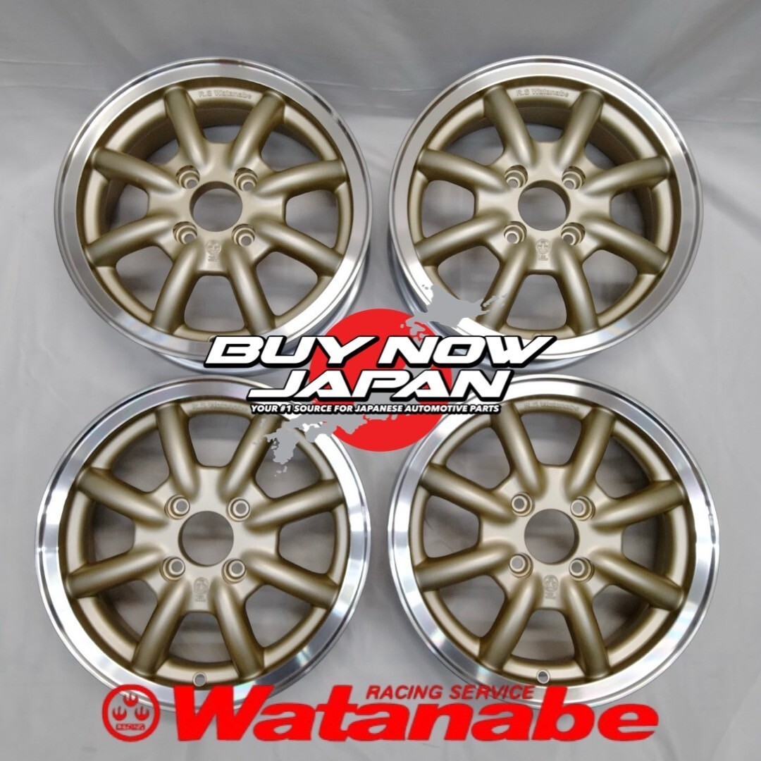 【在庫ありの場合即納】4本セット RS Watanabe F8F TYPE 14×5J +45 4H-100 ゴールドメタリック リムS 軽自動車などに / 14インチ