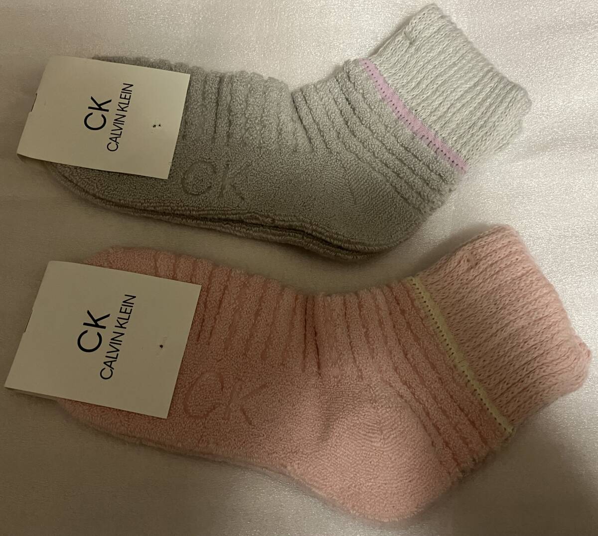 2足 セット Calvin Klein カルバンクライン 靴下 ソックス レディース 23 25 cm NAIGAI 日本製 ナイガイ グレー ピンク 