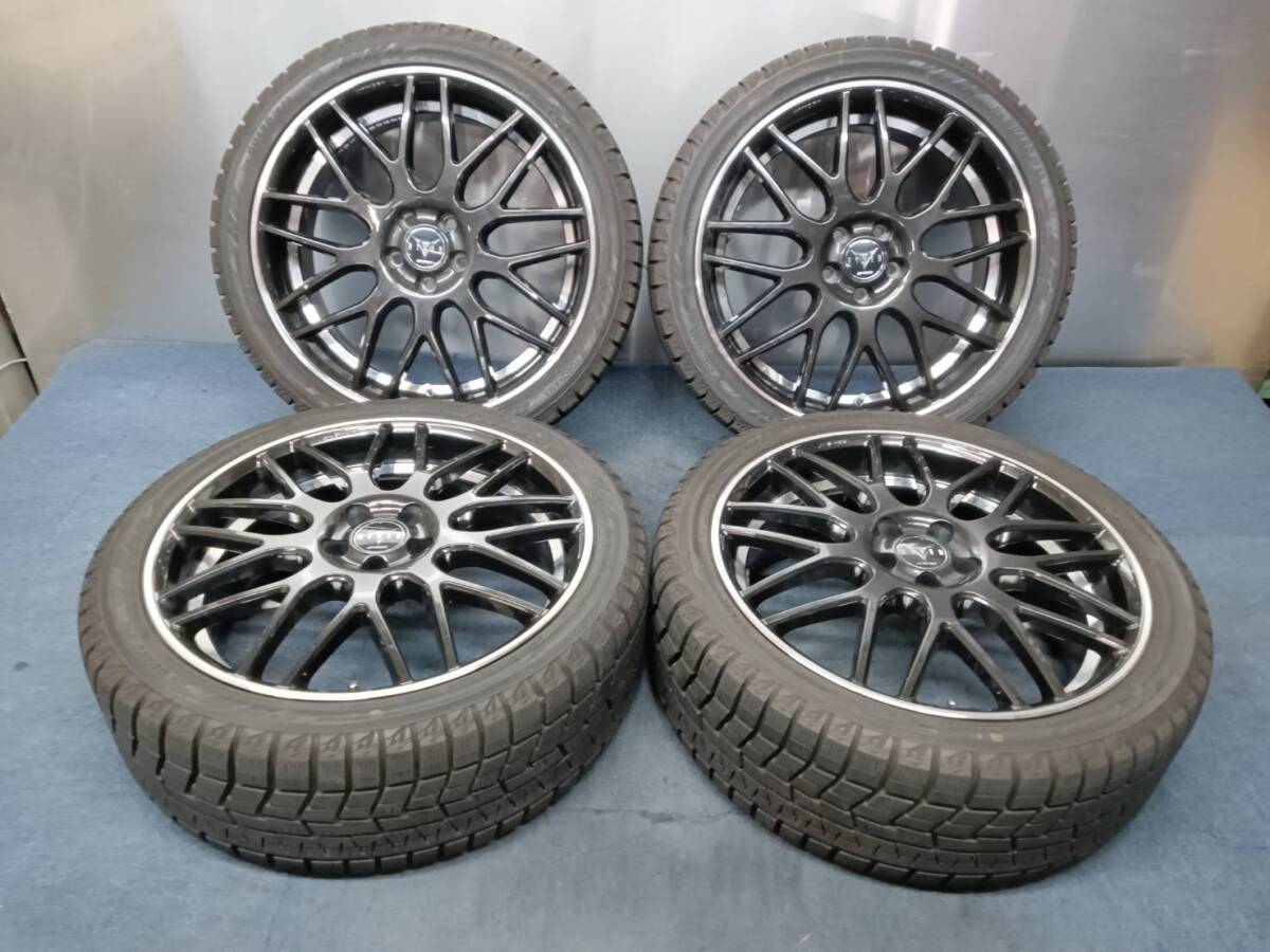 ★6-9分山★19年製★ ヨコハマiG60 225/40R18　WORK RYVER 18×7J +48 5H-100 4本セット スタッドレス カローラスポーツ・プリウス等C1254