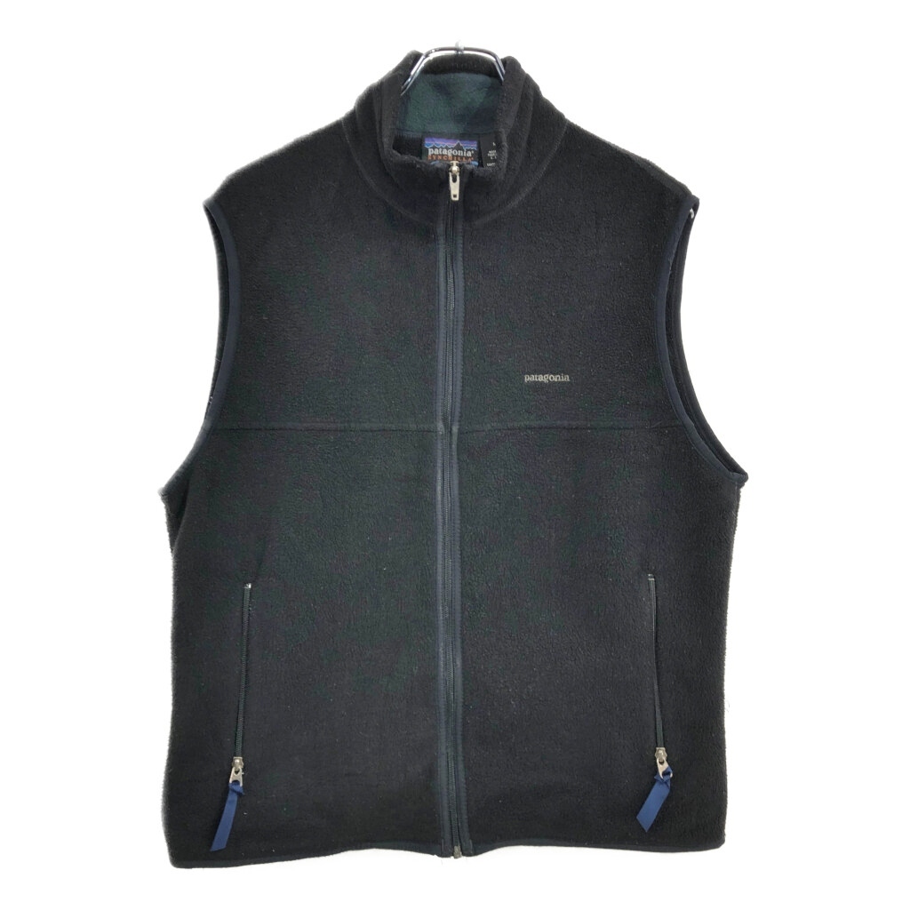 90年代 USA製 patagonia パタゴニア SYNCHILLA シンチラ フリースベスト アウトドア ブラック (メンズ M)中古 古着 V0322