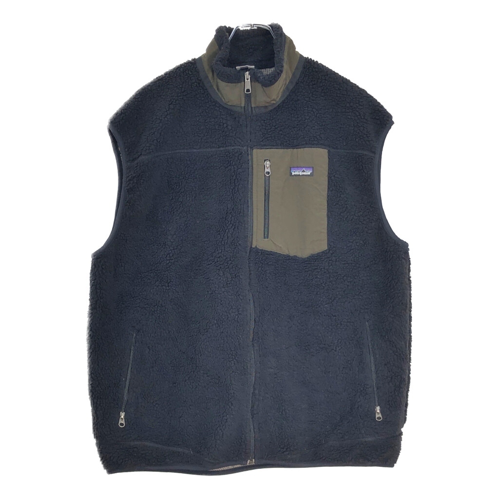 00年代 patagonia パタゴニア Retro-X レトロX ベスト アウトドア ブラック(メンズ XXL)中古 古着 V7500