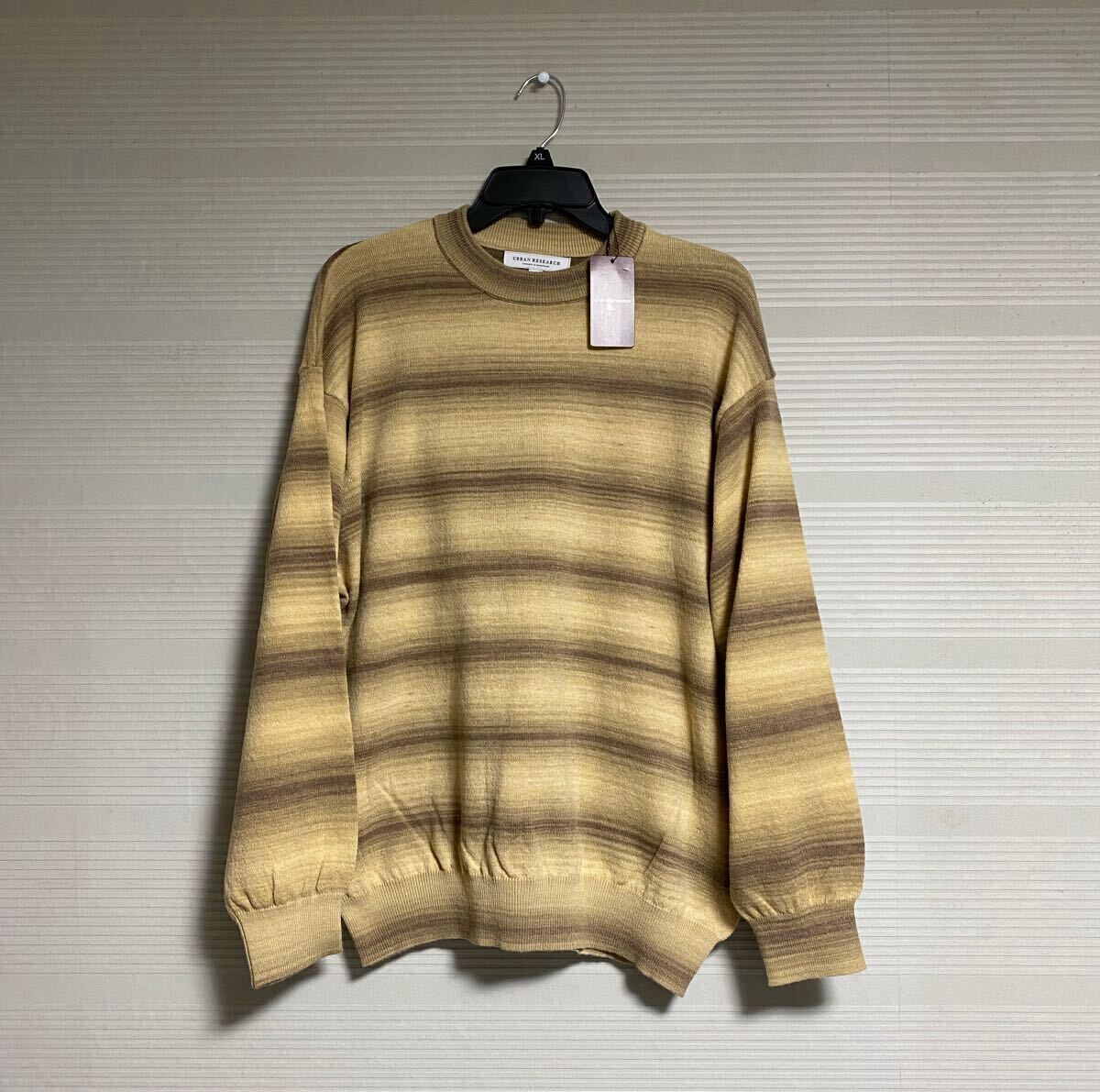 新品 正規品 アーバンリサーチ メンズ ニット セーター スウェット ボーダー 長袖 M