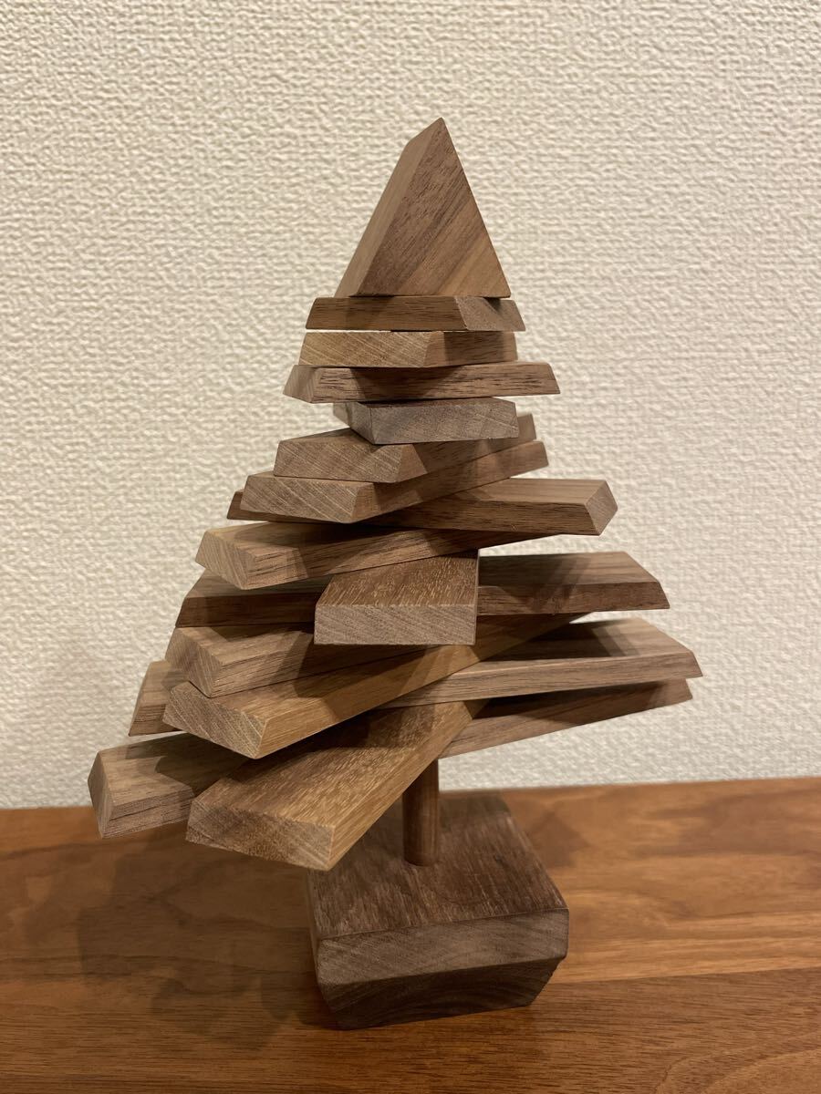新品 クリスマスツリー マスターウォール ウォールナット ＭasterＷal 端材 オイル仕上げ 置物 