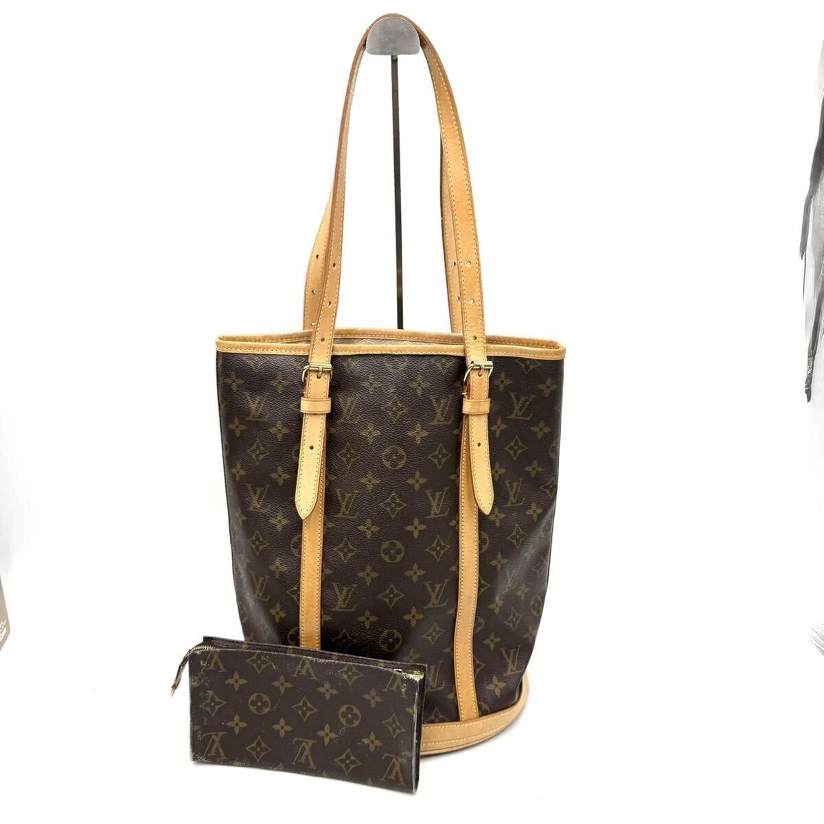 外側美品 LOUIS VUITTON ルイヴィトン トートバッグ バケットGM M42236 モノグラム ブラウン