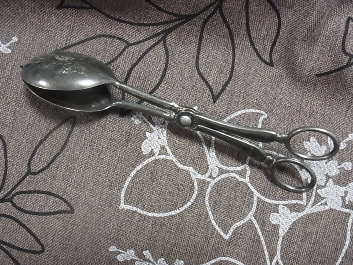 イタリア製　銀メッキ　ハサミフォーク　SILVERPLATE ITALY　刻印　