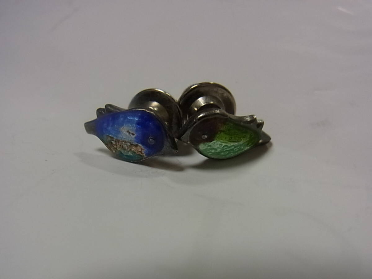 銀製 鳥　バッジ 　 ピンバッジ　SILVER刻印　2個　セット　状態良好