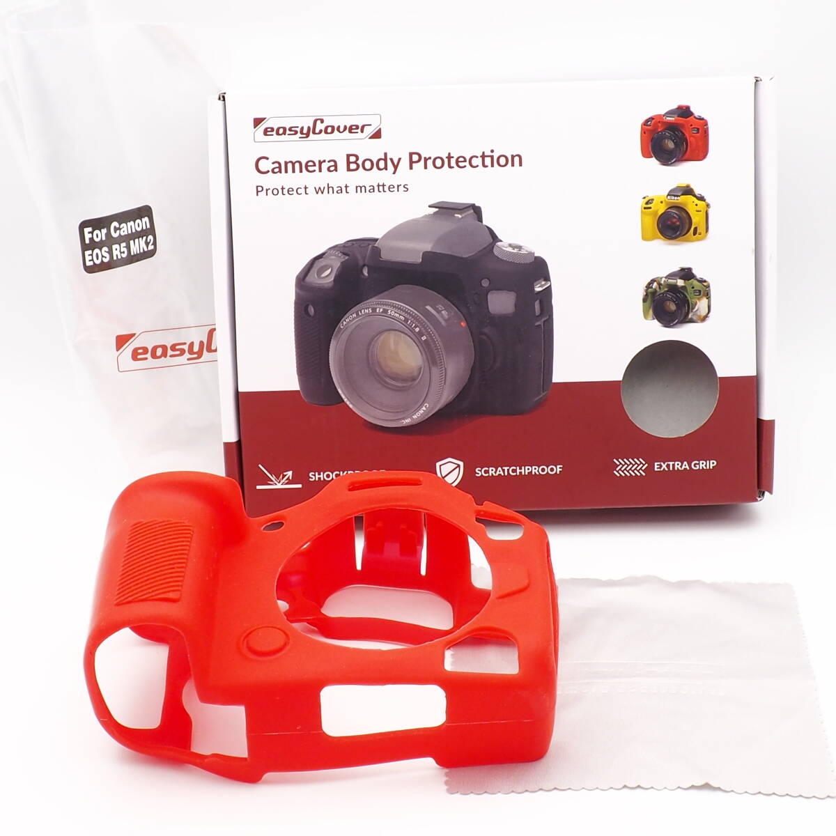 easyCover for Canon EOS R5 MARK II RED Camera Body Protection Protect what matters イージーカバー かぶせるだけでカメラを強力に保護