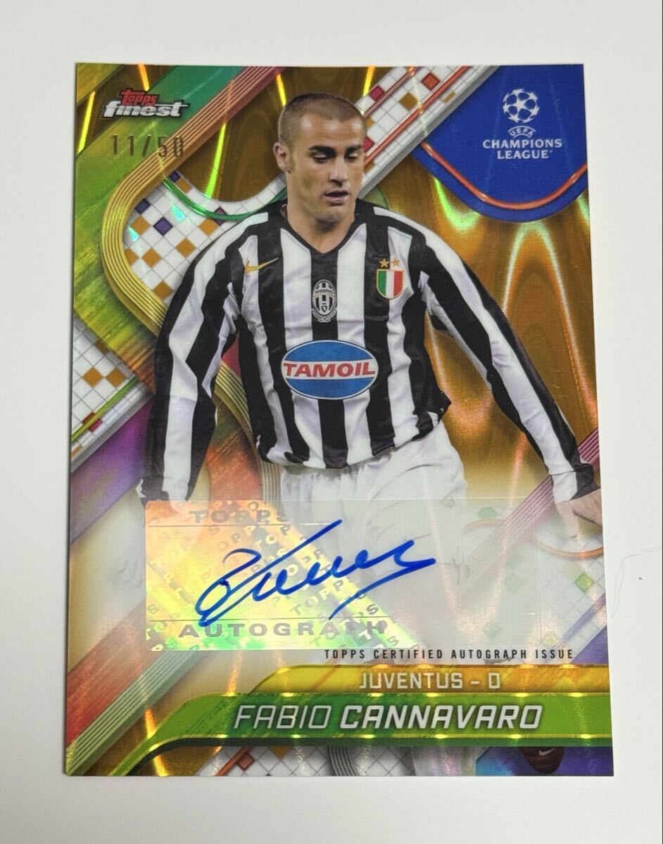 Fabio Cannavaro ファビオ・カンナバーロ Topps Finest UEFA 2024-2025 /50 直筆 サイン Auto Juventus