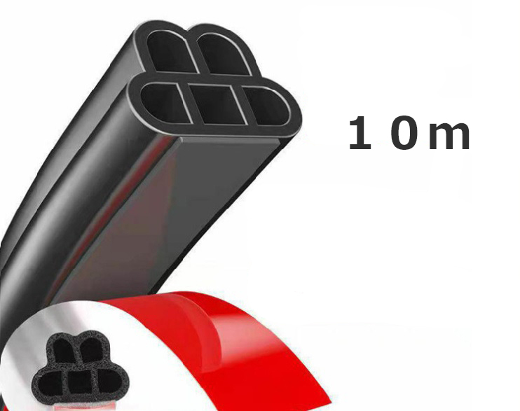 送料390円 ドアモール 車 風切り音防止 テープ 黒10ｍ T型　加厚ダブルタイプ 車の防音対策 防音モール 音漏れ 防音