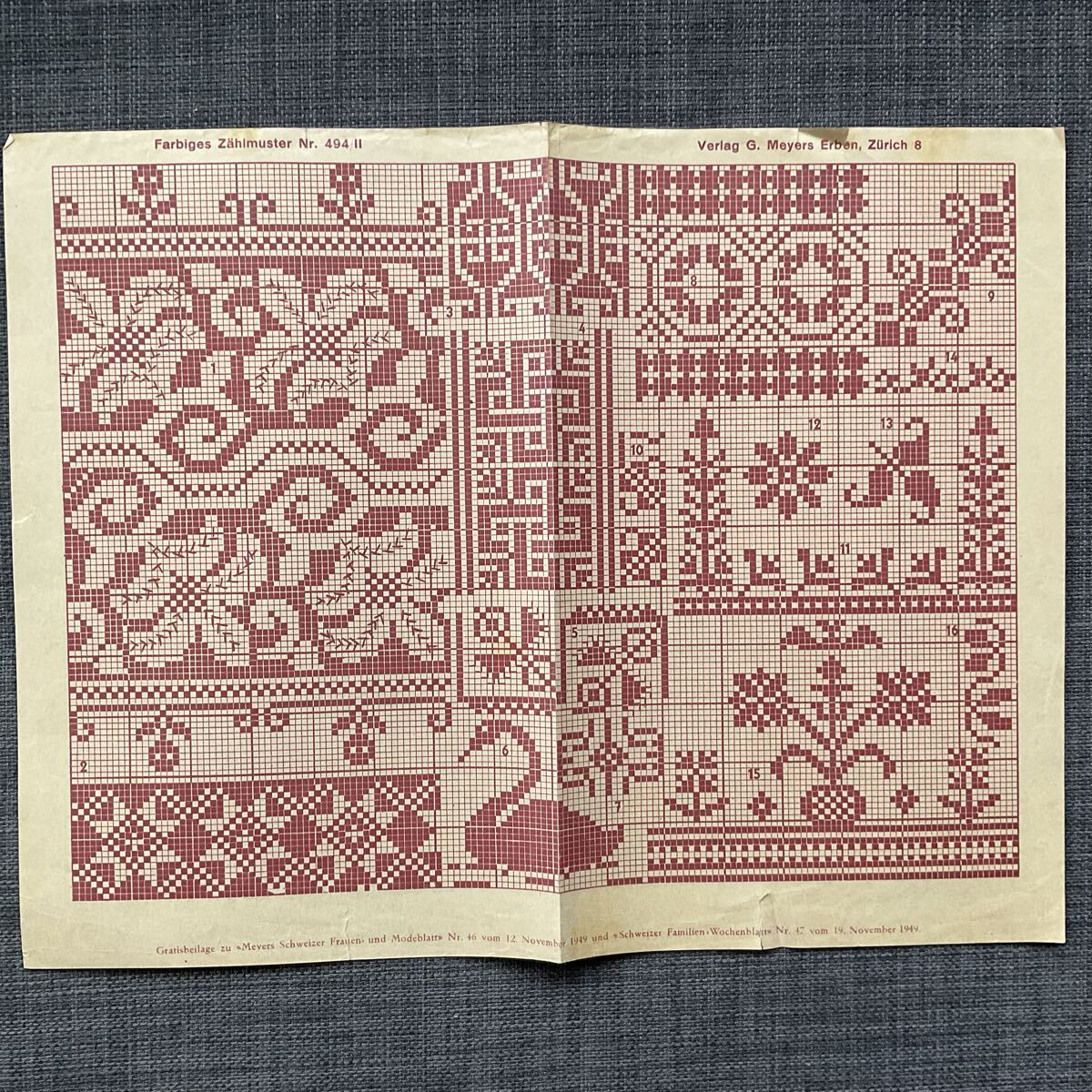 手芸 古美術 スイス アンティーク 手芸図案 刺繍 クロスステッチ G.Meyers Erben ArtBooksAntique AA1-002 クロスステッチ図案