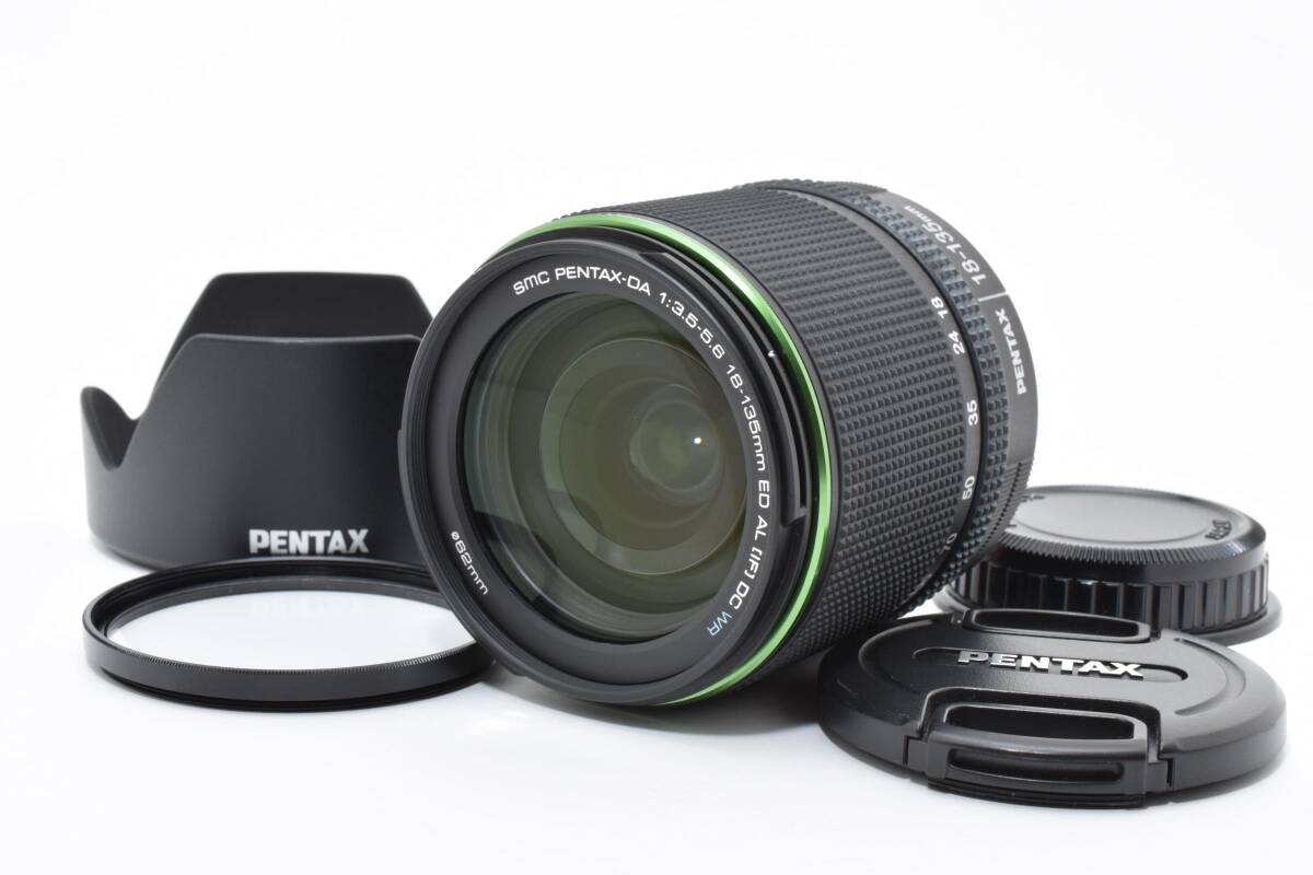 ★外観極上★ ペンタックス SMC PENTAX-DA 18-135mm F3.5-5.6 ED AL DC WR ★フード・前後キャップ　　78-88#7583