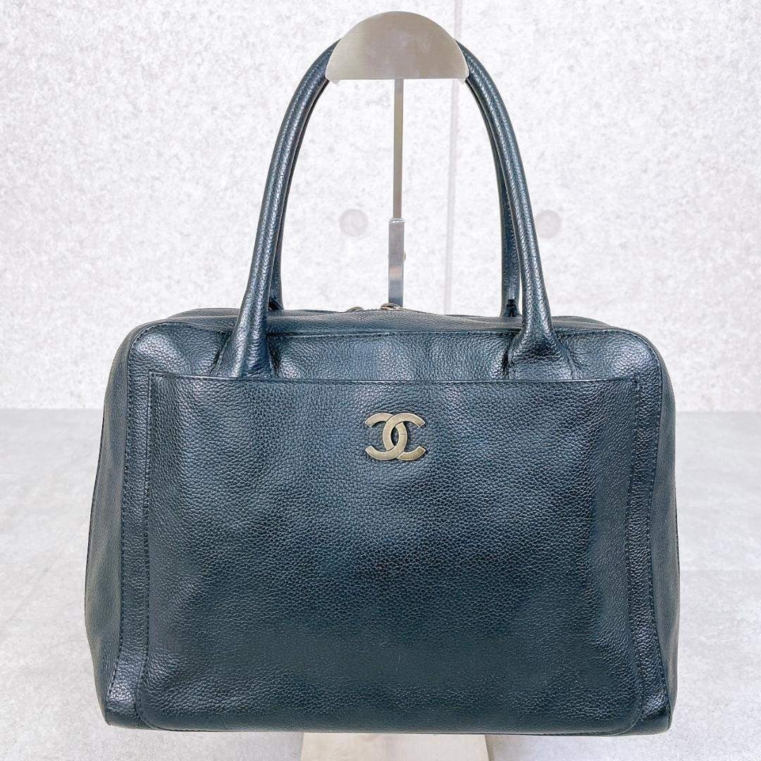 ヴィンテージ CHANEL シャネル キャビアスキン ハンドバッグ