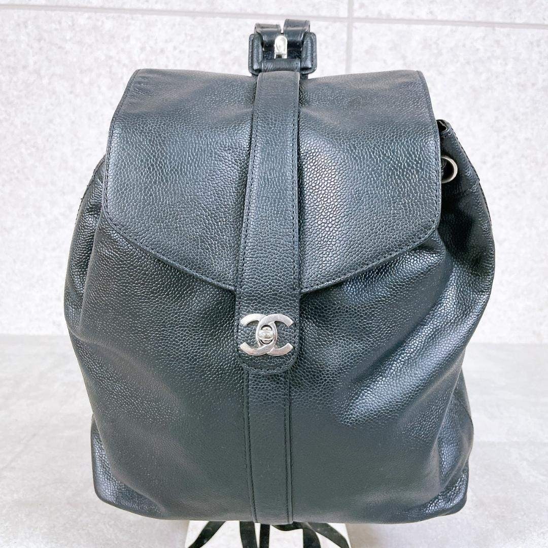 CHANEL（シャネル）キャビアスキン リュックサック ココマーク金具