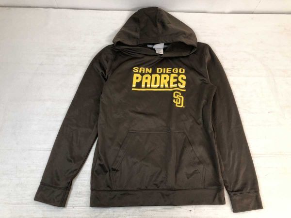 MLB公式 メジャーリーグ オフィシャル SAN DIEGO PADRES サンディエゴ・パドレス ロゴ プリント 裏起毛 スウェット パーカー フーディー