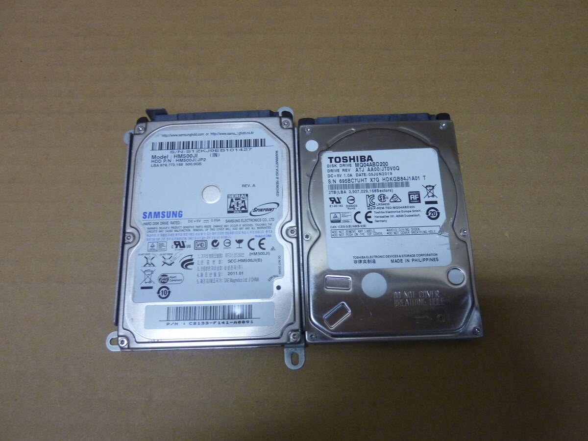 TOSHIBA MQ04ABD200 2TB＆SAMSUNG HM500JI 500.0GB 2枚