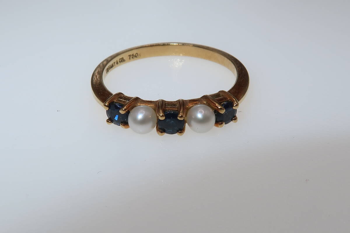 ★☆TIFFANY&Co. ティファニー K18/750 パール サファイア リング 11号☆★