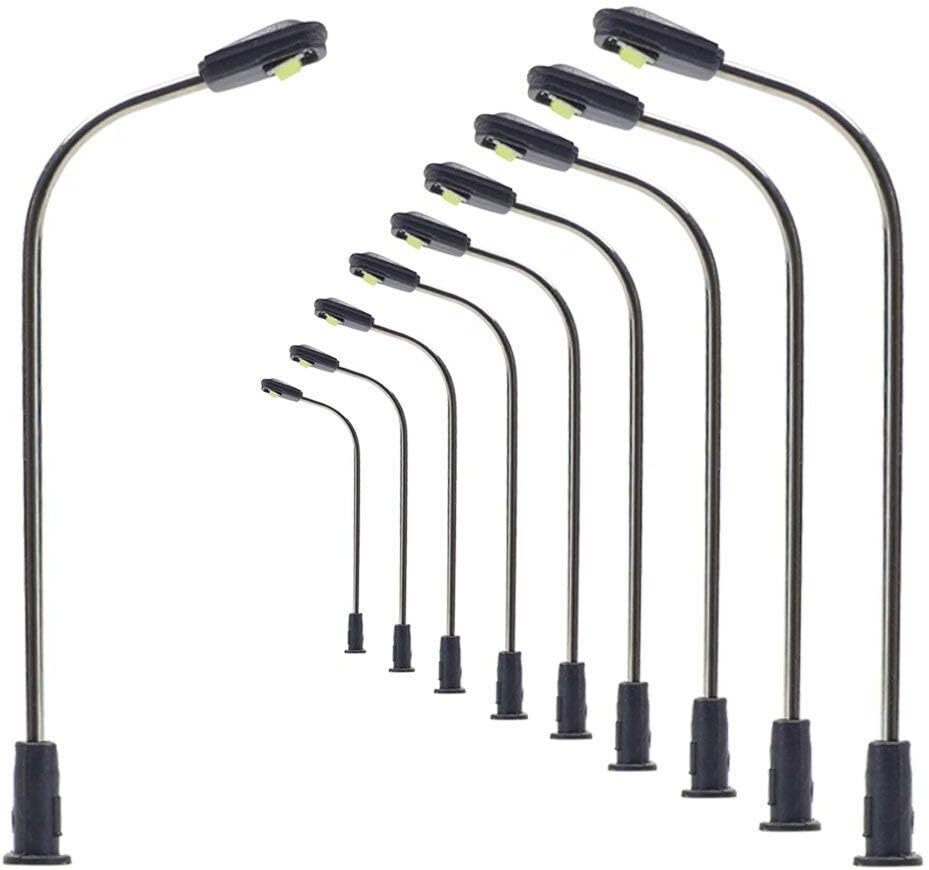 モデル街灯 道路灯 街灯柱 LED ライト温白色 42mm 1:150?1:220 10本入り 鉄道模型 建物模型 ジオラマ 情景