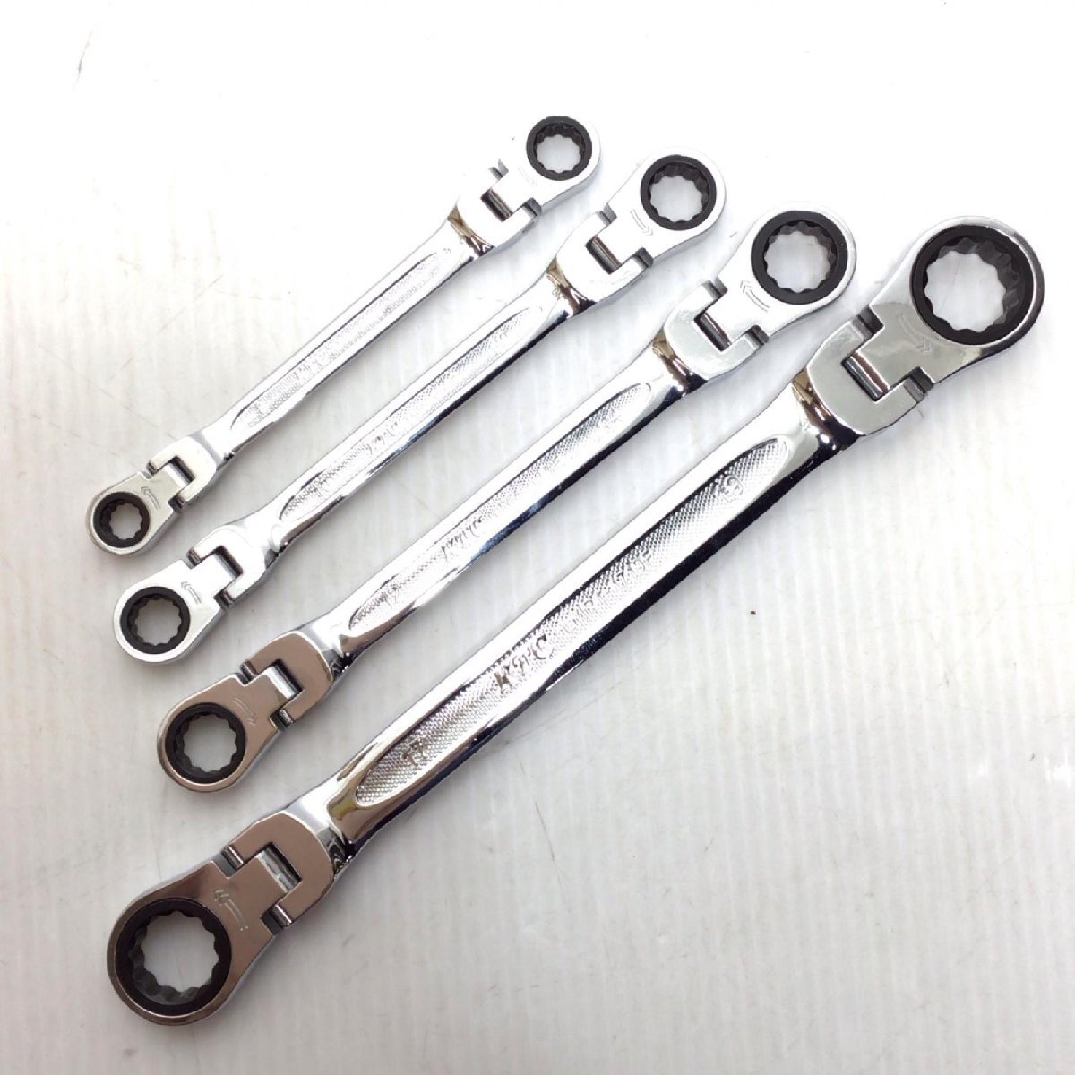 ΘΘ KTC ケーティーシー めがねレンチセット 程度B 4本 使用感有 両頭首振りタイプ LMR1-1719/1214/1012/0810F やや傷や汚れあり