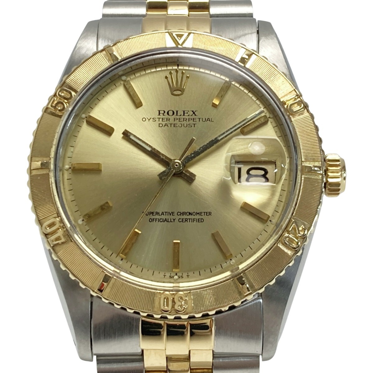 ☆☆ ROLEX ロレックス デイトジャスト サンダーバード SS/YG 1625 シャンパンゴールド 自動巻き メンズ 腕時計 傷や汚れあり