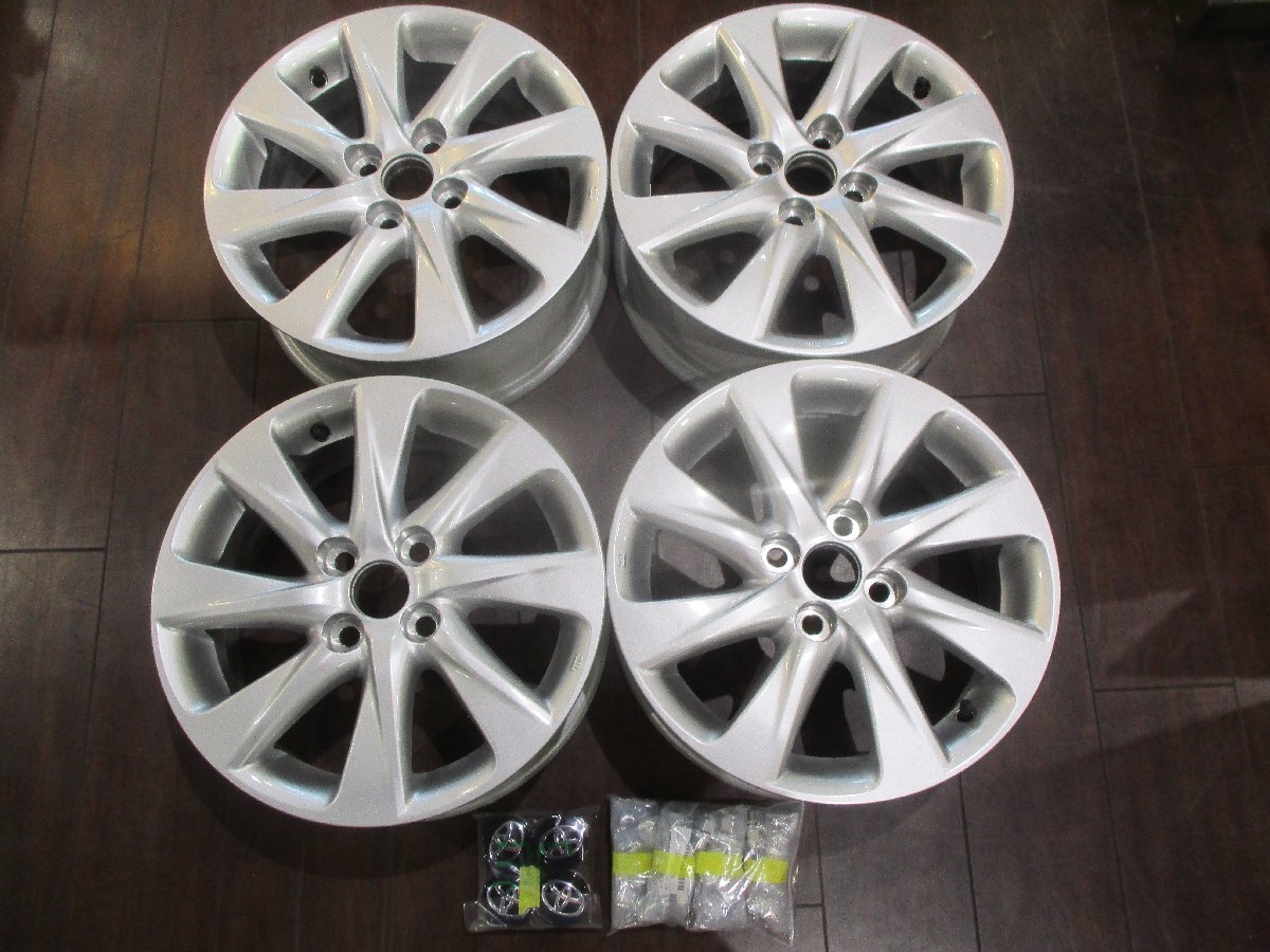 新車外し★トヨタ純正MXPK10/MXPK11/MXPK15/MXPK16アクア用15インチ ホイール4本セット(センターキャップ新品)★6J/+45/100/4穴★ナット付