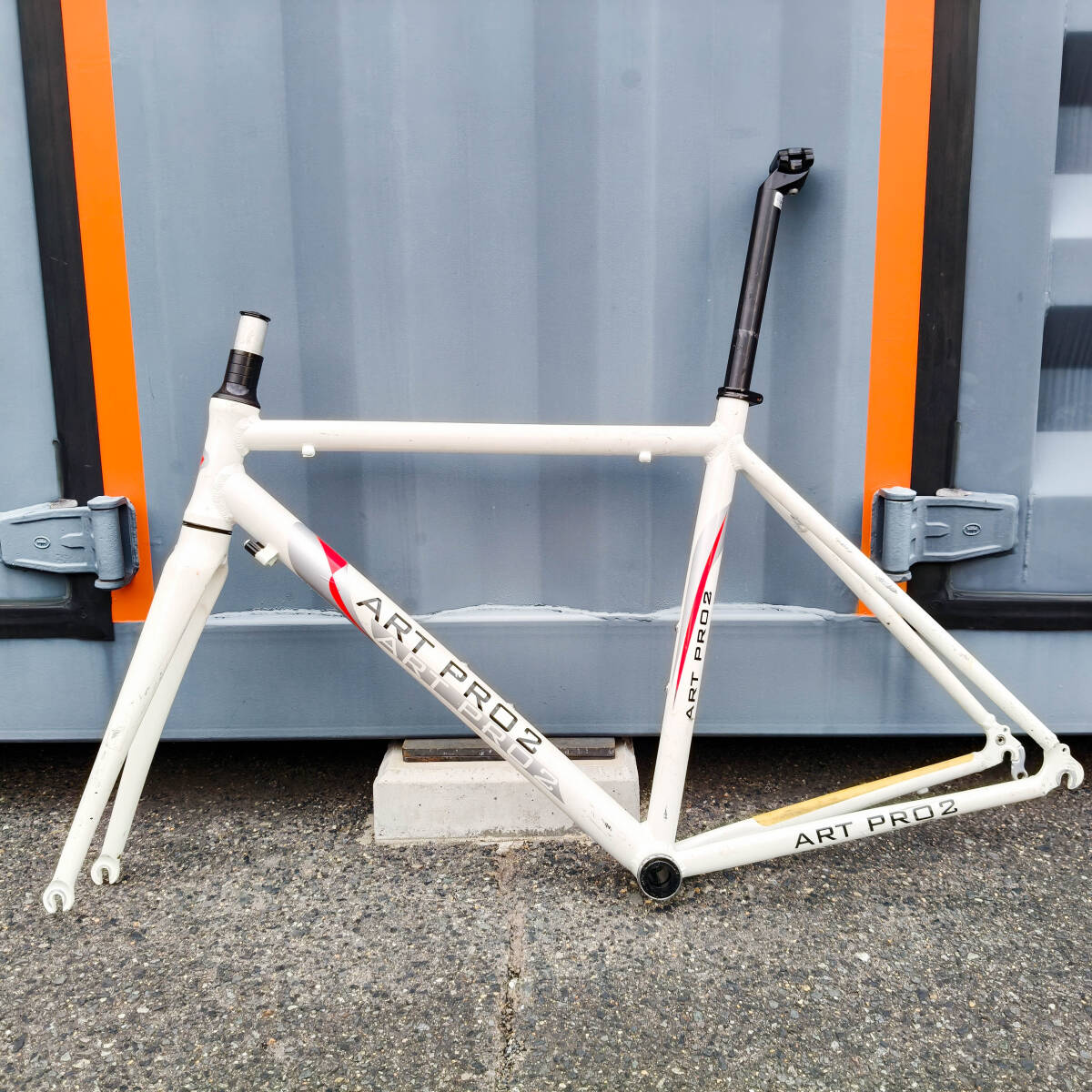 ArtCycleStudio ART PRO2 ロードバイク アルミ フレームセット ホワイト スポーツ自転車 パーツ シートポスト フォーク #ST-04938